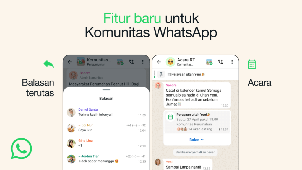 Fitur Baru di Komunitas WhatsApp, Bisa Buat Pengingat Acara&nbsp;Nih!