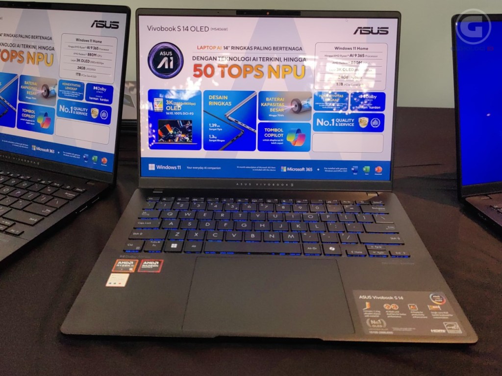 ASUS Vivobook S 14 OLED, Ditenagai AMD Ryzen AI 300&nbsp;Series